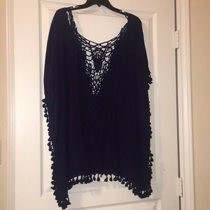 Navy blue swimsuit cover up